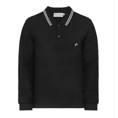 POLO LONG SLEEVE JAMES BOOGIE BLACK ORIGINAL TSHIRT LONGSLEEVE JB HITAM PRIA DEWASA KAOS LS