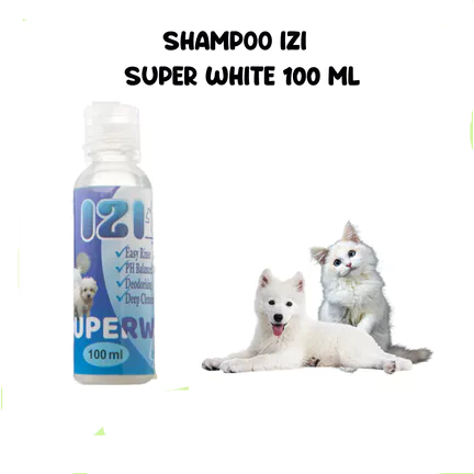 IZI SHAMPO SUPER WHITE / SHAMPO KUCING ANJING WARNA ASLI TERUTAMA PUTIH