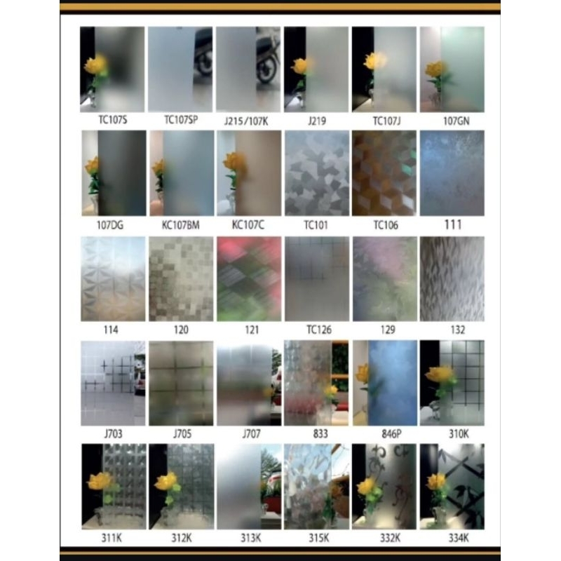 Sticker kaca/sandblast motif ukuran 120cm