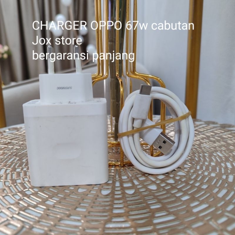Charger Oppo 67W copotan bekas oppo A98 Reno 8T 10 11 5G 67 watt supervooc tipe C kabel ori