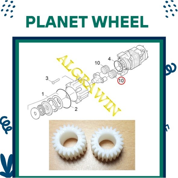 Karcher PLANET WHEEL SparePart Gear Plastik Putih For K1 K2