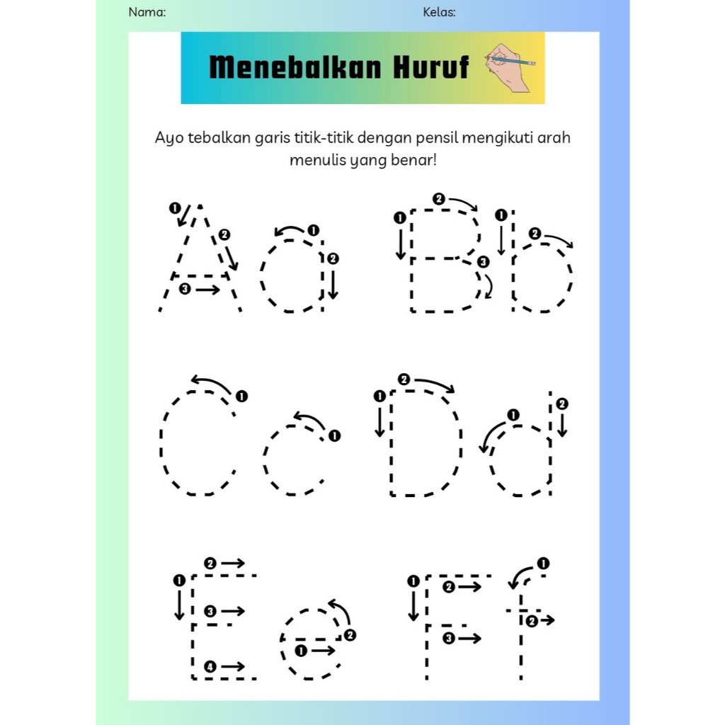 

TERMURAH WORKSHEET KERTAS A4 80GSM 5 LEMBAR HURUF A-Z LATIHAN MENEBALKAN DAN MENYAMBUNG HURUF-MENULIS HURUF-MAINAN EDUKATIF-TODDLER USIA 1-6 TAHUN PRESCHOOL