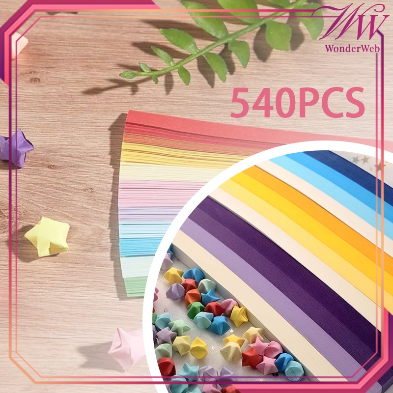 

540pcs Kertas Origami Bintang Diy Star Origami Paper Warna Warni Kertas Lipat Bintang Kertas Panjang Buat Bintang