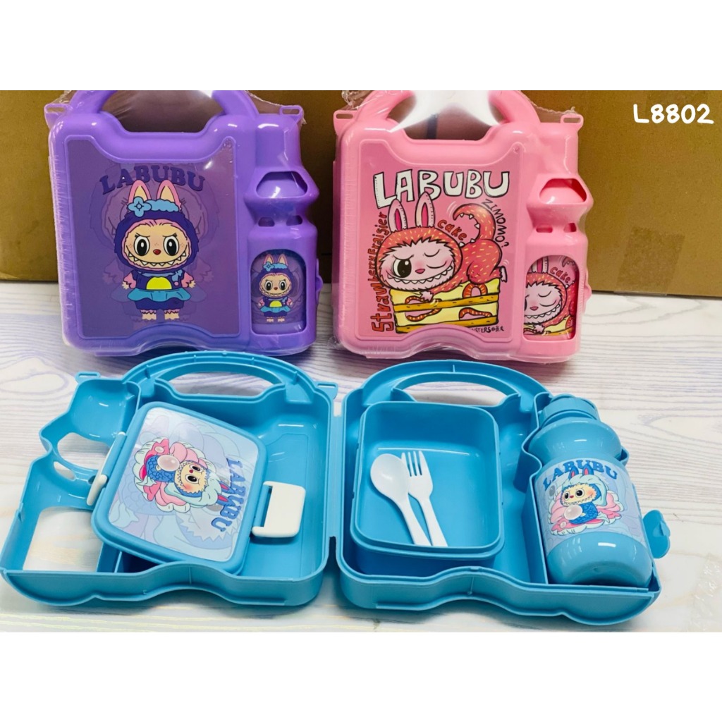 KOTAK MAKAN ANAK MODEL KOPER/LUNCH BOX KIDS  DAN  KOTAL BEKAL ANAK SEKOLAH PLUS SENDOK  GARPU.