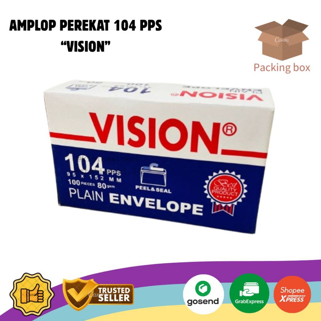 

Amplop Perekat VISION 104 PPS isi 100 80gsm [ 1 PACK ]