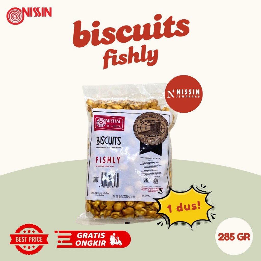 

1 Dus Nissin Biskuit Fishly 285gr isi 20pcs