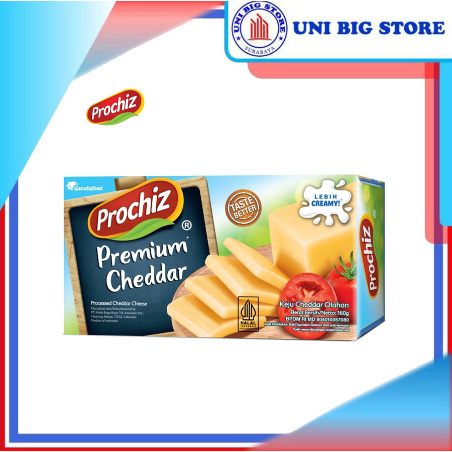

Prochiz Premium Cheddar 160 gr Keju Chedar Olahan
