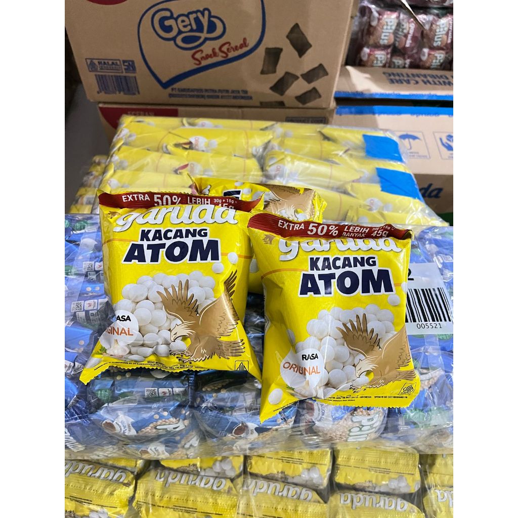 

[450gr] S157 | [AJTSP – PACK] GARUDA KACANG ATOM ORIGINAL 45 GRAM isi 10Pcs
