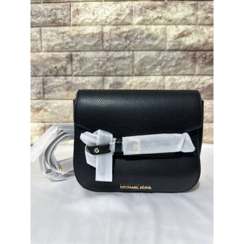 mk Emilia Small Saddle Crossbody Black