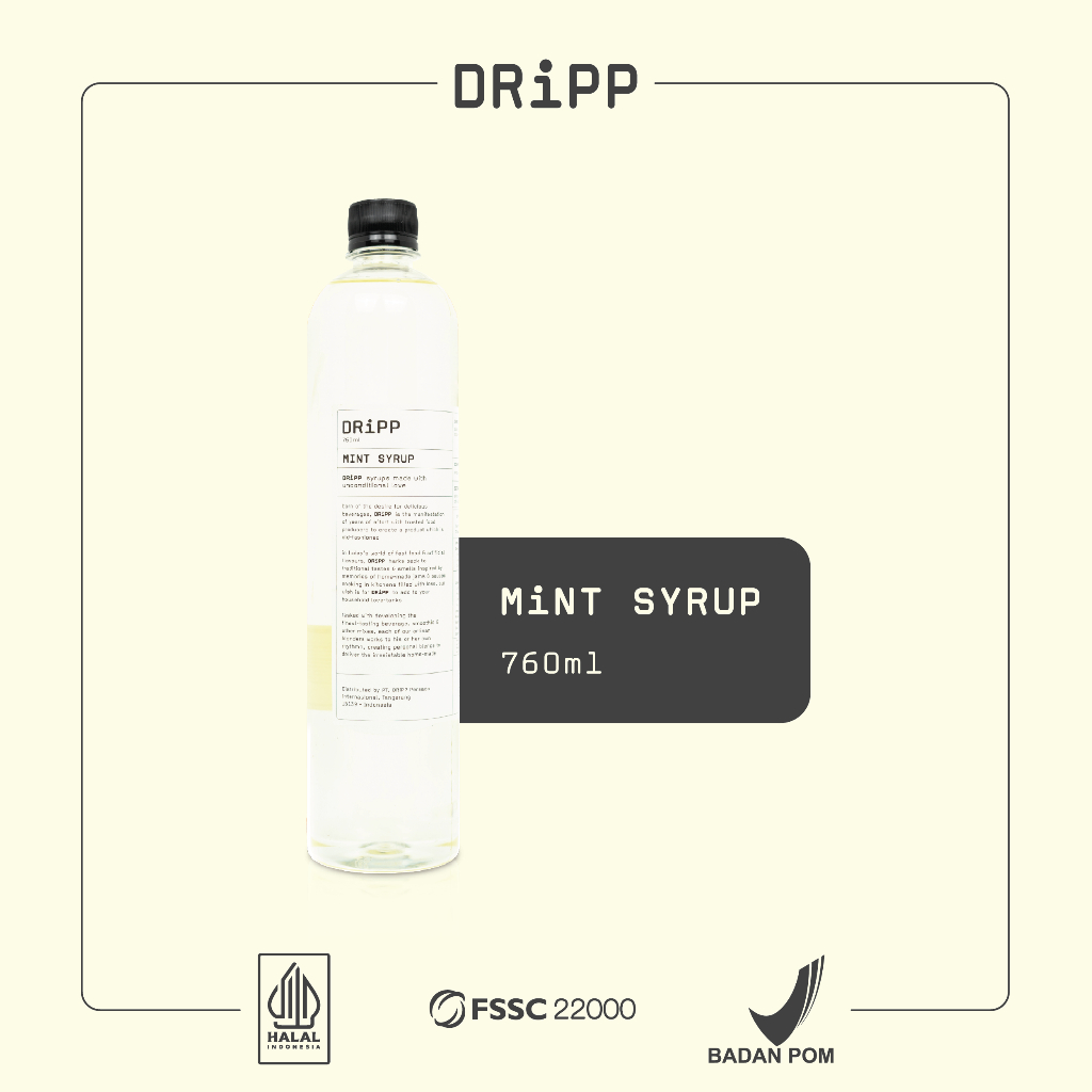 

DRiPP Mint Syrup - Sirup Rasa Daun Mint Untuk HORECA