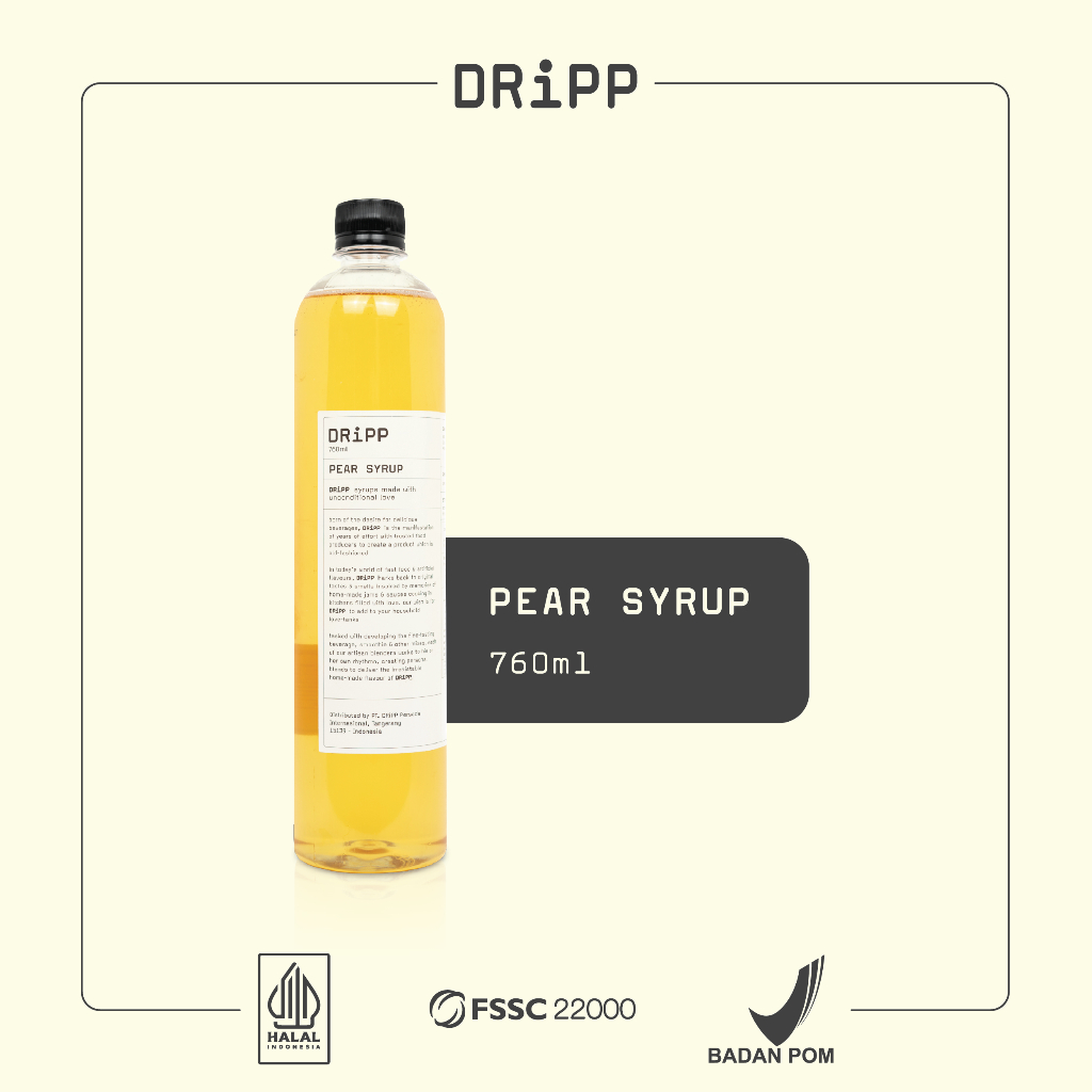 

DRiPP Pear Syrup - Sirup Rasa Pir Untuk Minuman Enak di Kafe/Bisnis/Rumahan