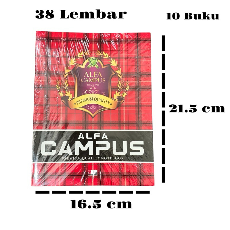 

Buku Tulis Campus 38 Lembar ALFA Ukuran Kecil ( isi 10 buku )