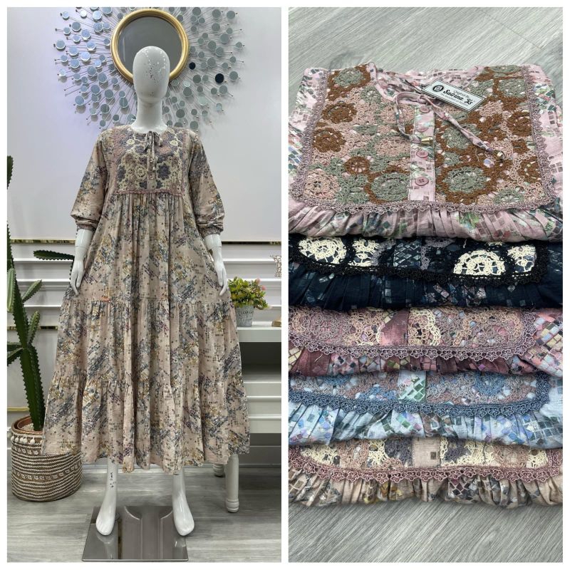 Gamis viscose Italy jaguar / gamis katun ori salvina ys / salvina ys