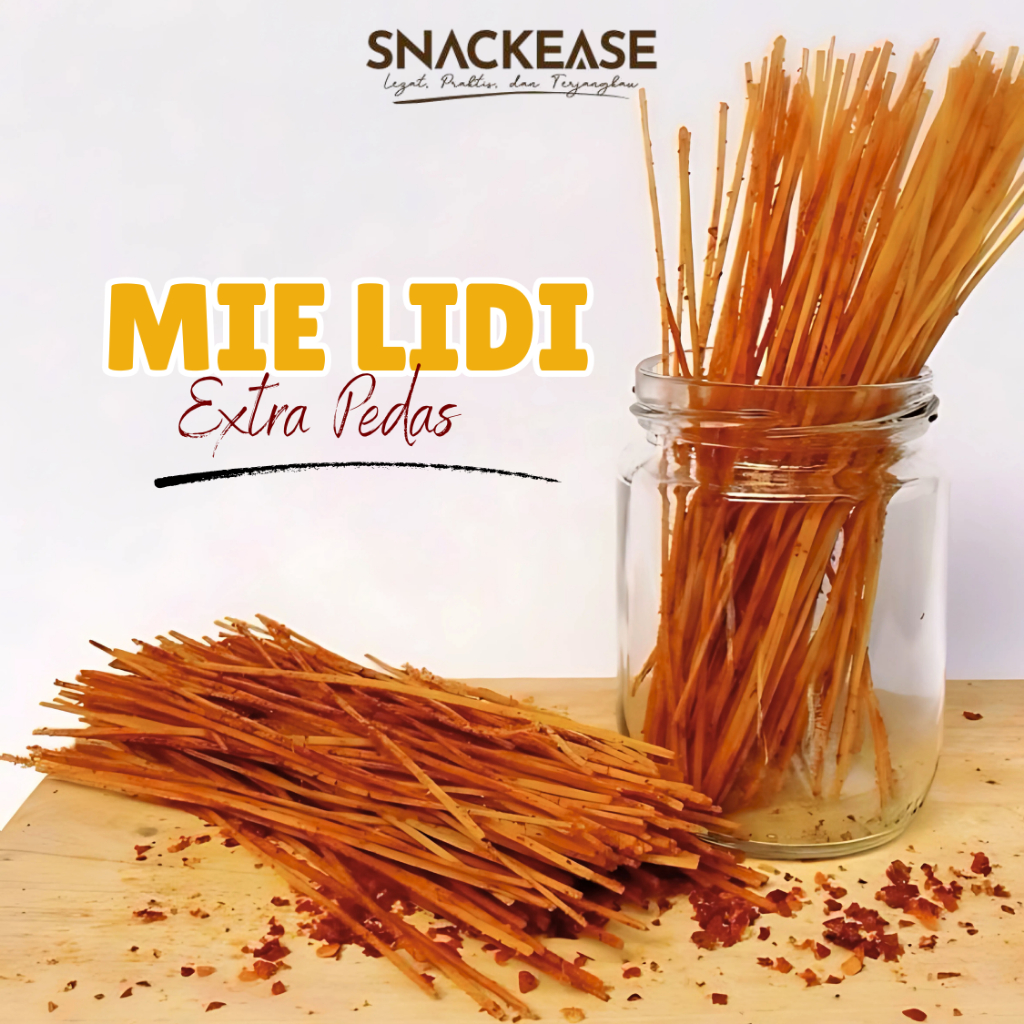 

Snackease Mie Lidi Extra Pedas Kiloan | Makanan Ringan Snack Camilan Halal Premium