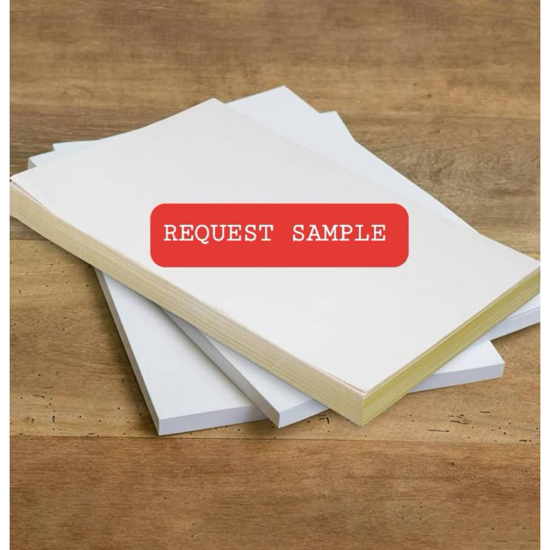 

Sample kertas stiker label cetak print stationery paper