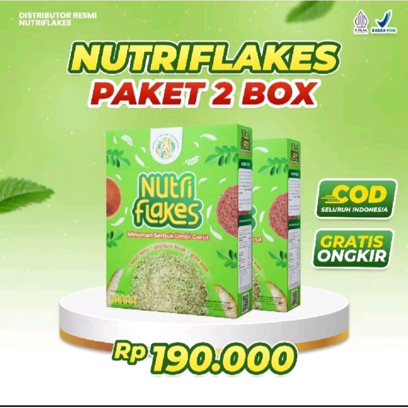

Nutriflakes Sereal Umbi Garut Asam Lambung Original Bantu Atasi Maag Gerd Asam Lambung Paket 2 Box