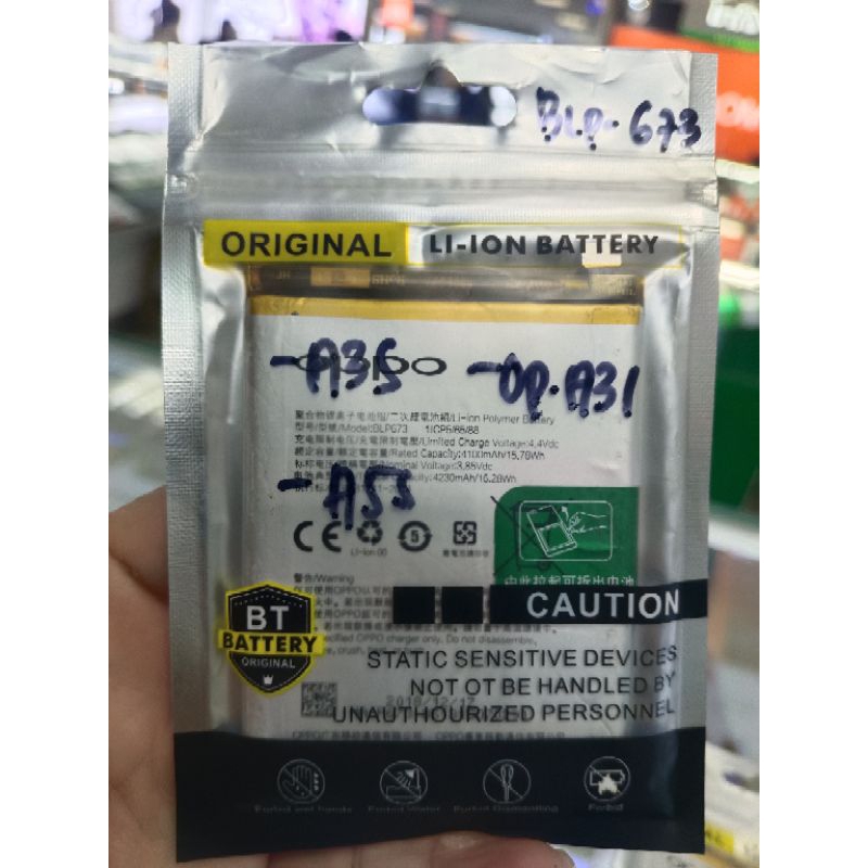 jual Baterai Handphone Android Oppo A3s/A5s dn A31(Blp673)Ori copotan.