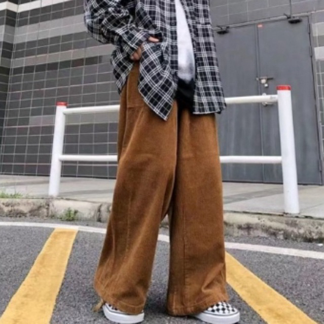 THRUVE || CELANA CORDUROY PRIA LONGGAR RETRO KOREA CASUAL STYLE