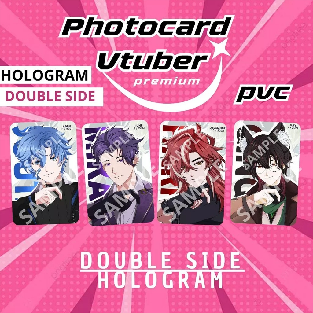 

OTS - PHOTOCARD PVC HOLOGRAM 2 SISI - CETAK PHOTOCARD 2R DENGAN KUALITAS GAMBAR TERBAIK - VTUBER KPOP ANIME GAME - HARRIS CAINE MIKAZUKI ARION SOUTA IZUMI GINGITSUNE GEHENNAANIME