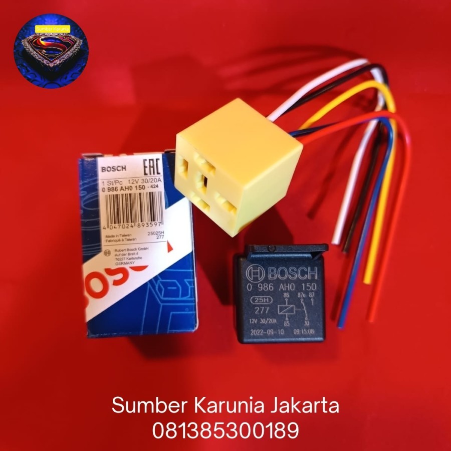 Relay Bosch 12V Kaki 5 87a Plus Soket Relay Carshow