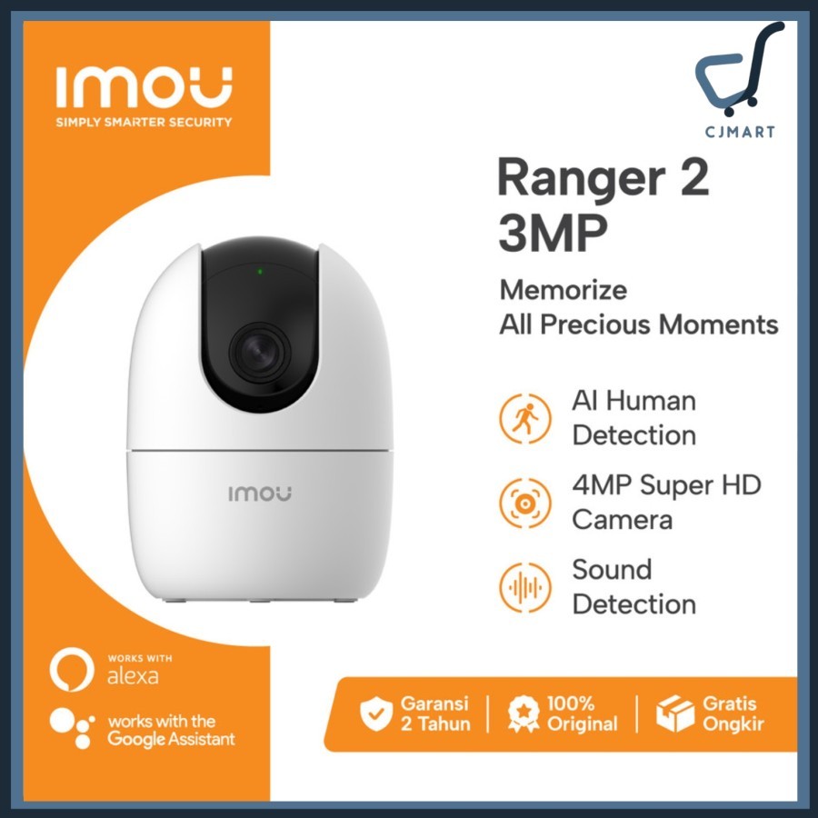 IP Camera CCTV Wi-Fi Indoor IMOU Ranger 2 Smart Tracking H.265 4MP QHD CCTV IMOU INDOOR