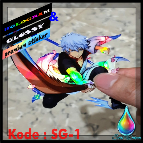 

GINTAMA Stiker Premium Anime Glossy & Hologram ukuran +-6-12cm