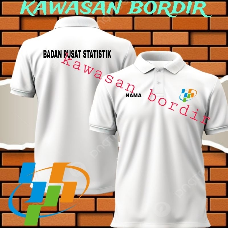 polo shirt BPS badan pusat statistik kaos bps baju bps seragam BPS badan pusat statistik full bordir
