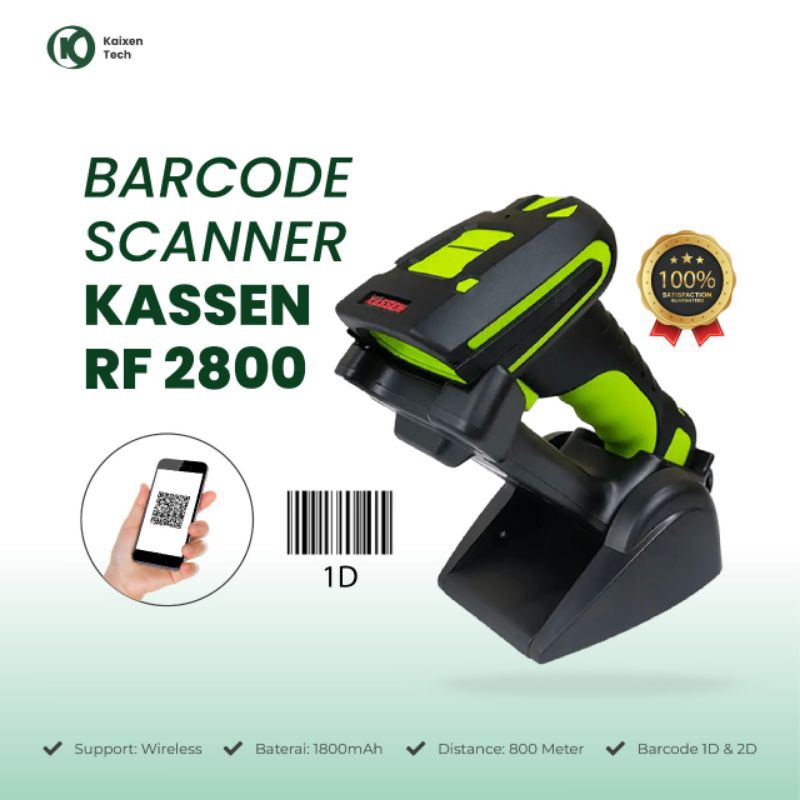 Scanner Kassen RF2800 Wireless 2D Autoscan Qris Barcode 1D QRcode Minimarket Kasir RF 2800