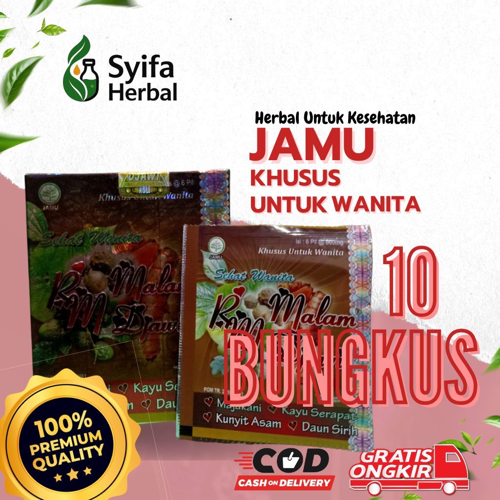 RM Malam Djawi Jamu 10 Bungkus 6 Pil Manjakani Kayu Serapat Kunyit Asam Daun Sirih