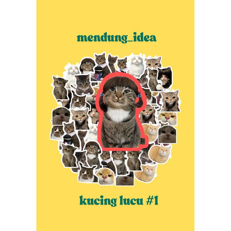 

50PCS Stiker Pack Kucing Karakter Lucu Langka Anti Air Waterproof for Laptop Mobile Phone Book