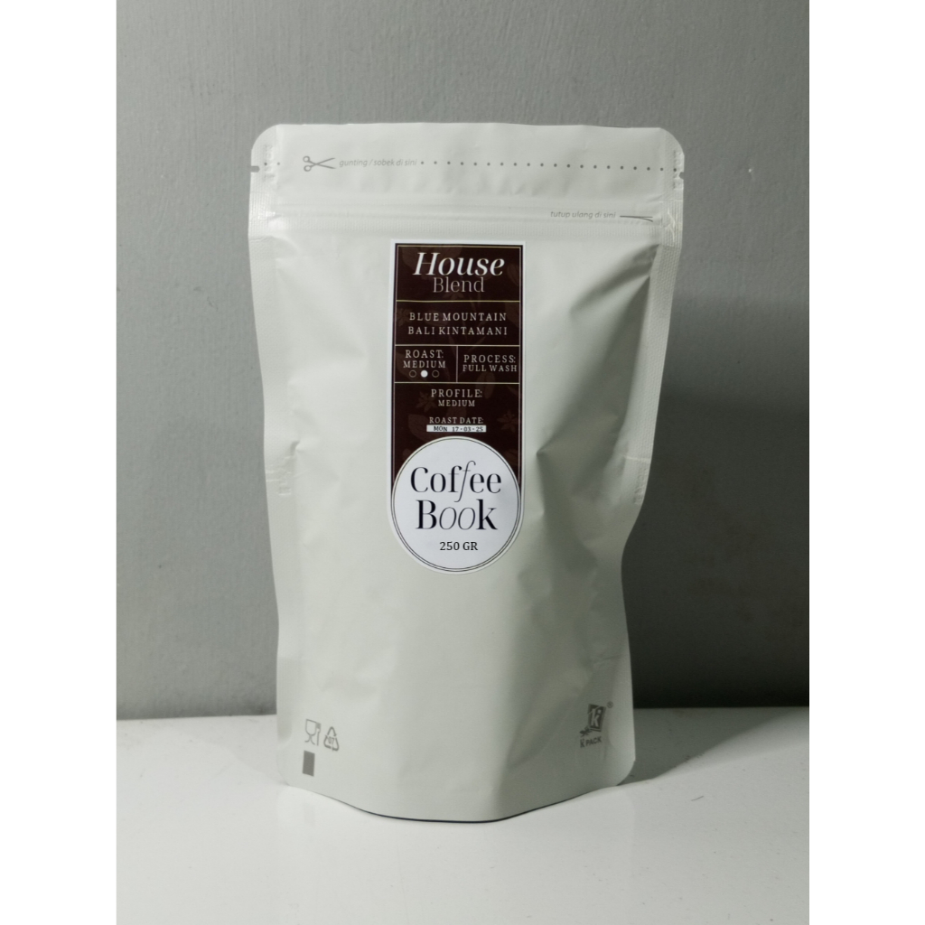 

House Blend 250Gr 50:50 Coffee Beans|Kopi Arabika|BlueMountain X BaliKintamani - Medium - CoffeeBook