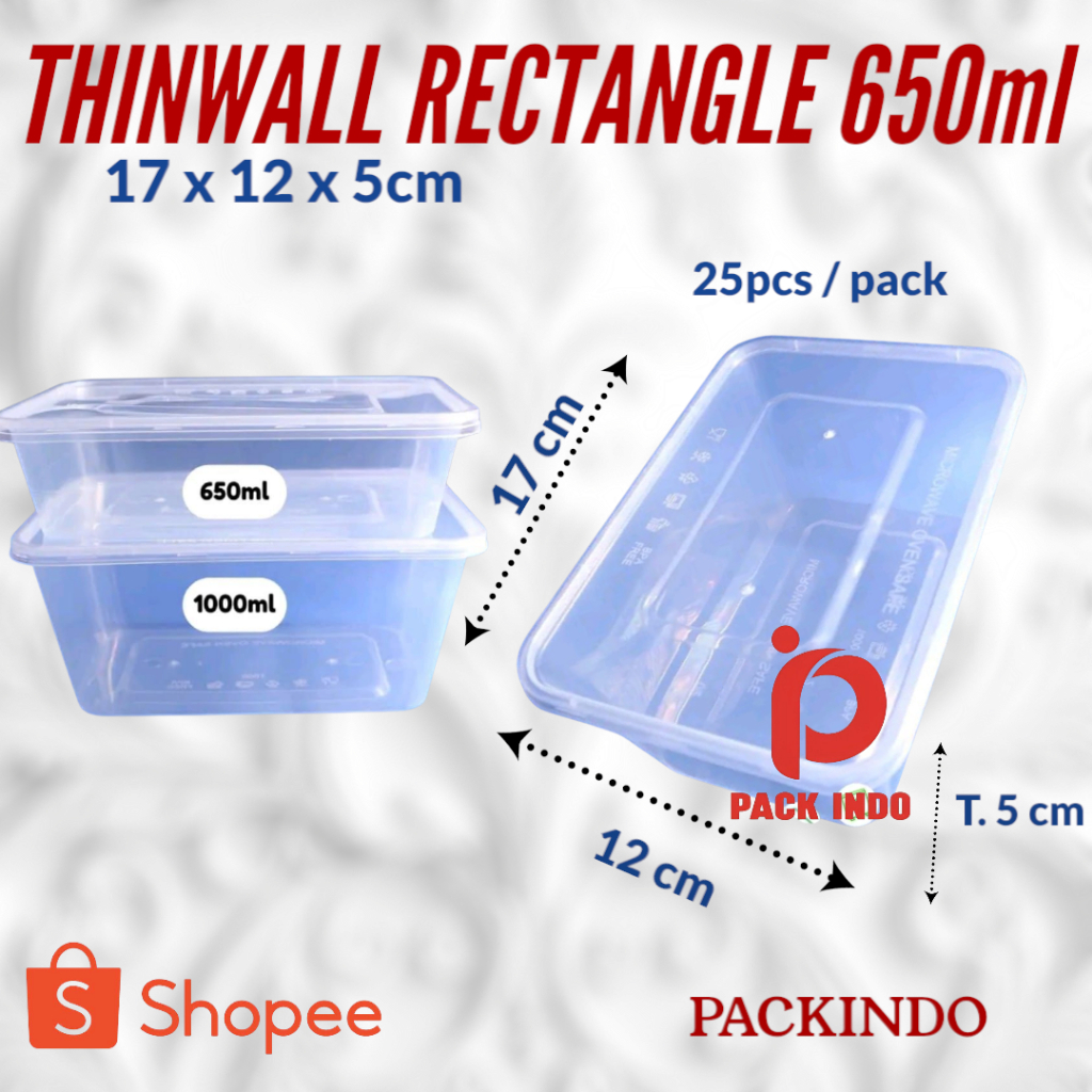 Thinwall Rectangle - Kotak Makan Persegi panjang