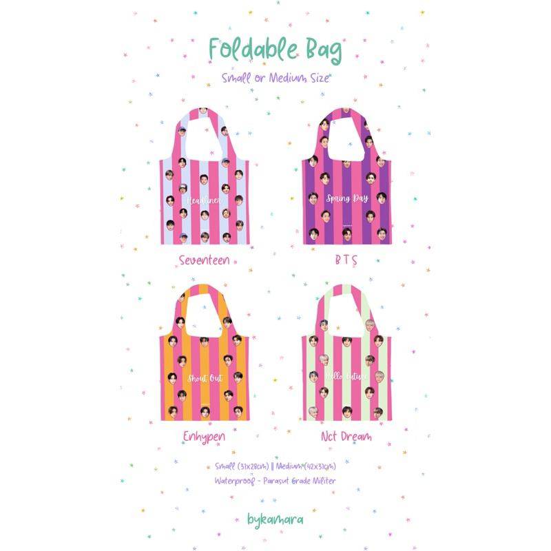 Foldable Bag | bykamara | kpop | bts svt nctdream enhypen