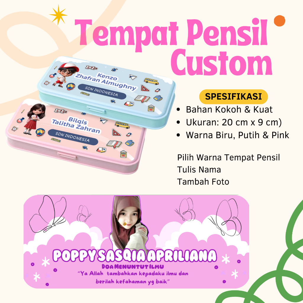 

kotak pensil custom nama/foto/gambar