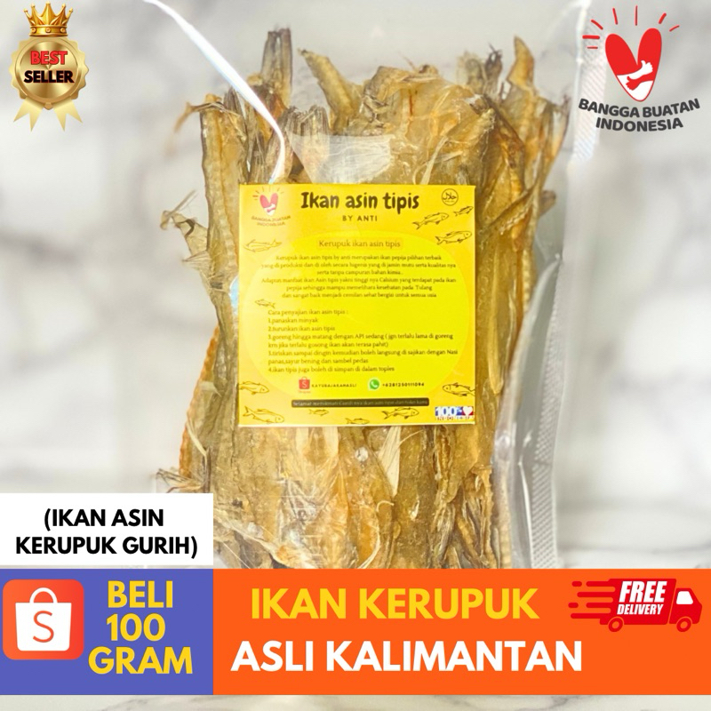 

ikan asin tipis tarakan kerupuk ikan asin tipis pepija fresh halal 100 gram