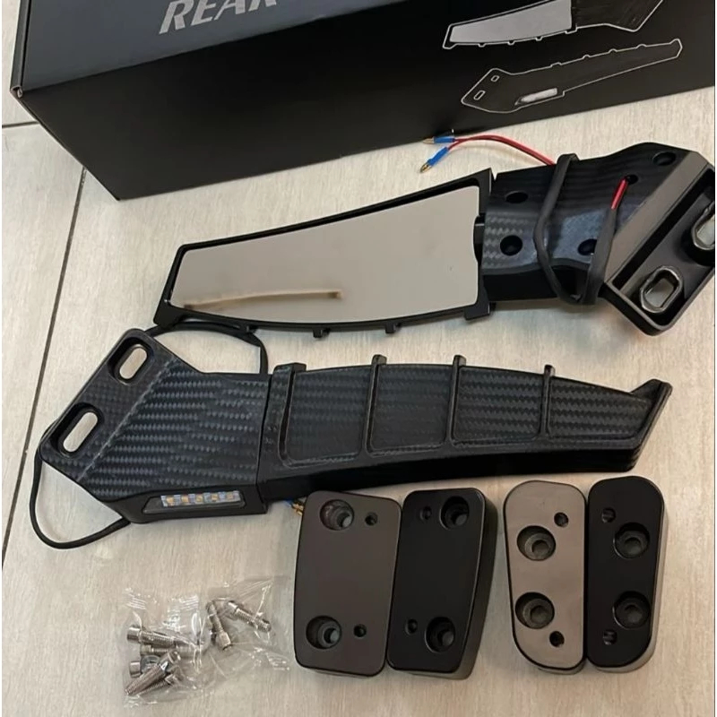 Spion Winglet Carbon Sisik Hiu Shark Fairing + Sein Rear Mirror Spion Winglet Sen Fairing Model Shar