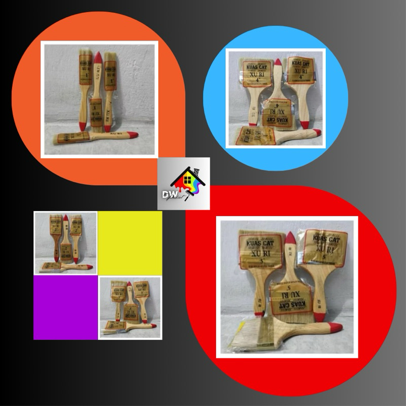 

Kuas Gagang Kayu Cat Tembok Besi Kayu 1" 2" 3" 4" 5" Inch Serbaguna