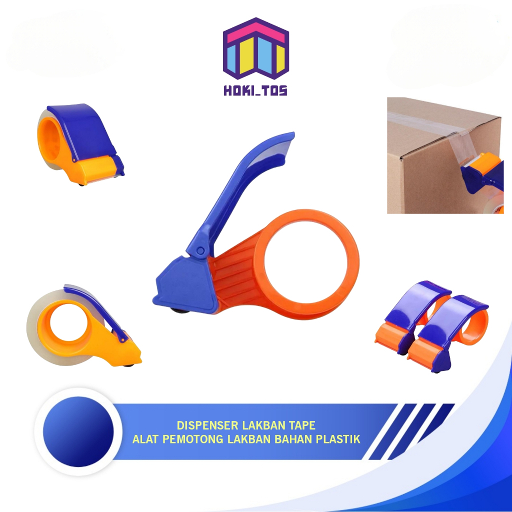 

(Pemotong) Dispenser Lakban / Tape / Solasi / Selotip Besar Bahan Plastik Dengan Ujung Pemotong Tajam Untuk Packing Paket Onlinw