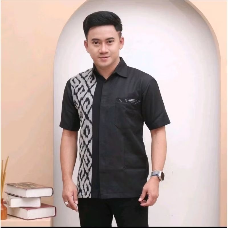 kemeja tenun kekinian kemeja pria bahan premium