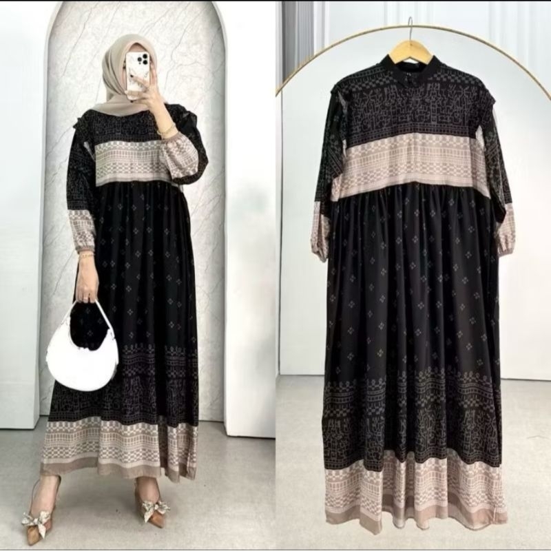 Aurora Dress Motif/Gamis Rayon Diamond