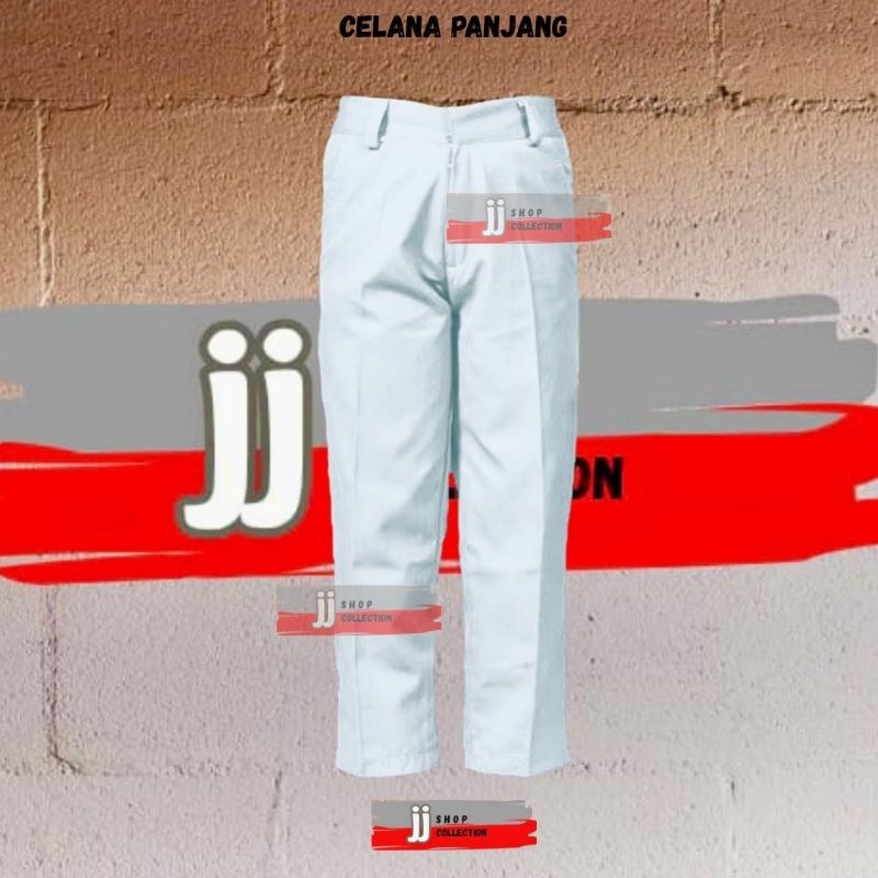 SERAGAM CELANA SEKOLAH CELANA PANJANG PUTIH SD, SMP, SMA , CELANA PANJANG PUTIH , SERAGAM CELANA PAN