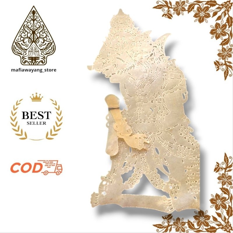 Wayang Kulit Sapi ASLI Rahwana Gebingan Putihan Ukuran Standar Dalang