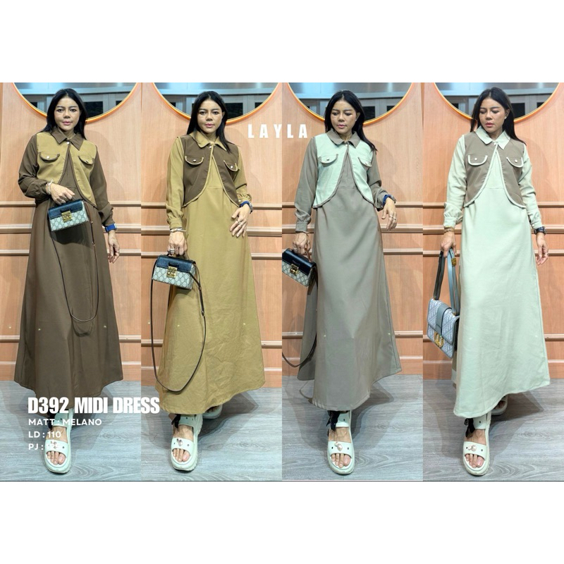 Midi dress layla D392 rompi - midi dress layla melano