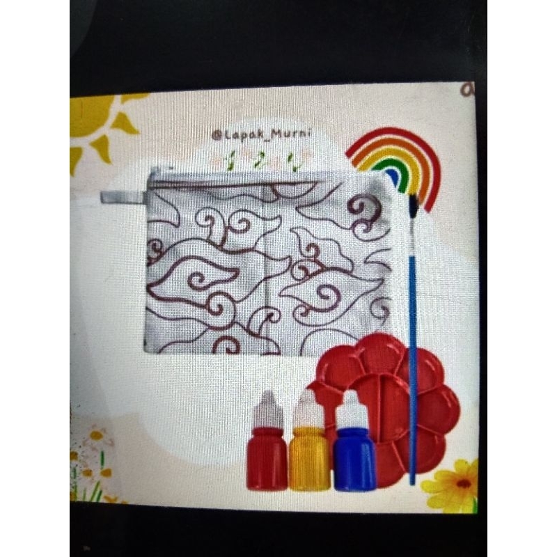 

Paket Lukis puoch / dompet batik lengkap cat luas palet