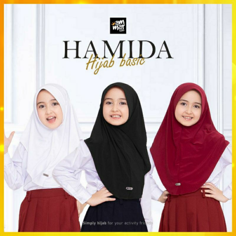 HAMIDA HIJAB BASIC by AMMARKIDS Jilbab Bergo Sekolah Anak Perempuan Usia 5 6 7 8 9 10 11 12 TK SD Pr