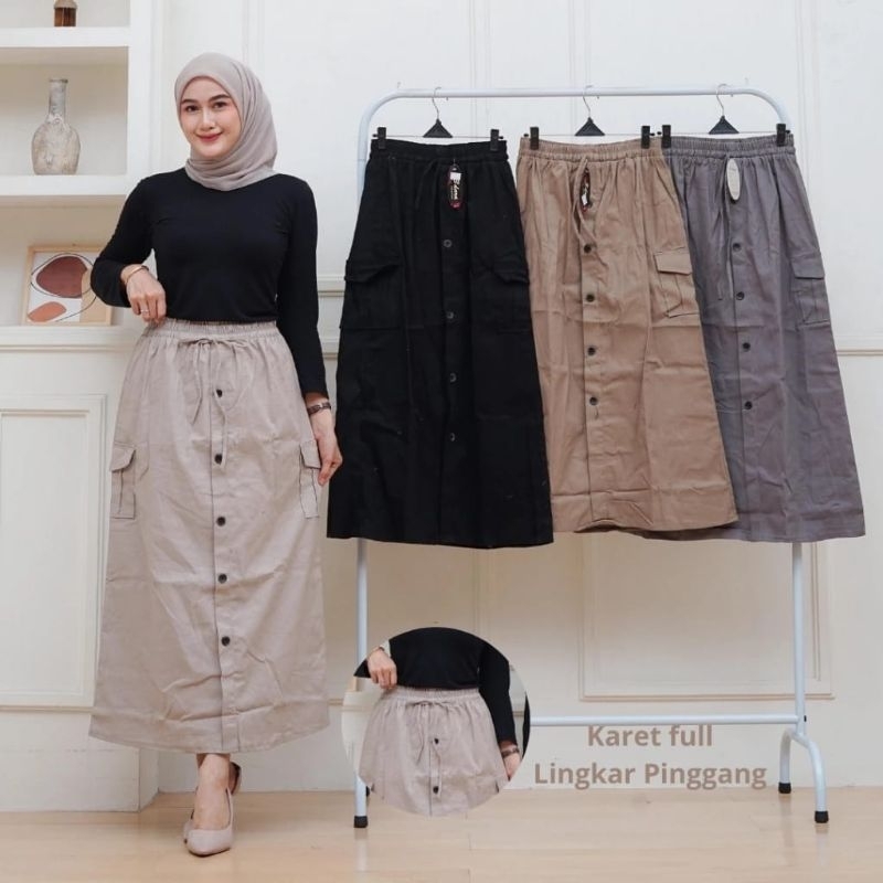 ROK CARGO PANJANG | ROK WANITA | ROK KARGO JUMBO | ROK KOREAN STYLE | ROK KARGO PREMIUM | ROK KARGO 