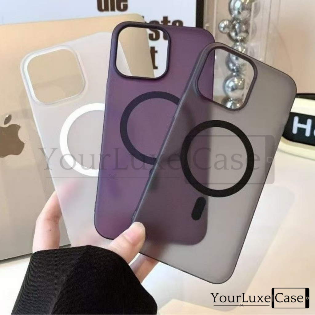 Jelly Frosted Magnetic Case Magsafe Casing HP iPhone 7 8 X XR XS 11 12 13 14 15 16 Plus Pro Max 7+
