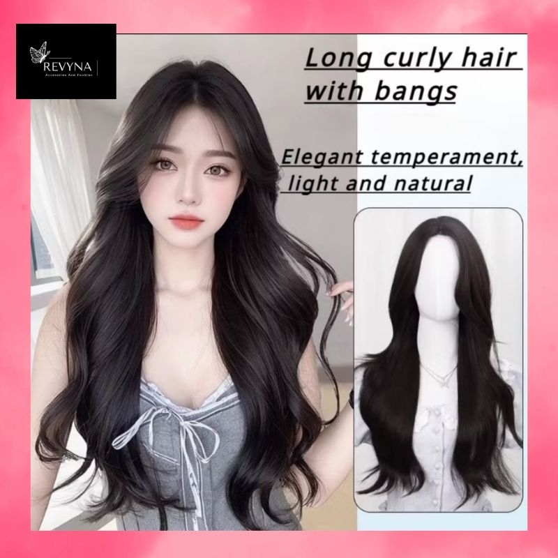 Wig Rambut Palsu Wanita Panjang Lurus Tanpa Poni Long Straight Hair
