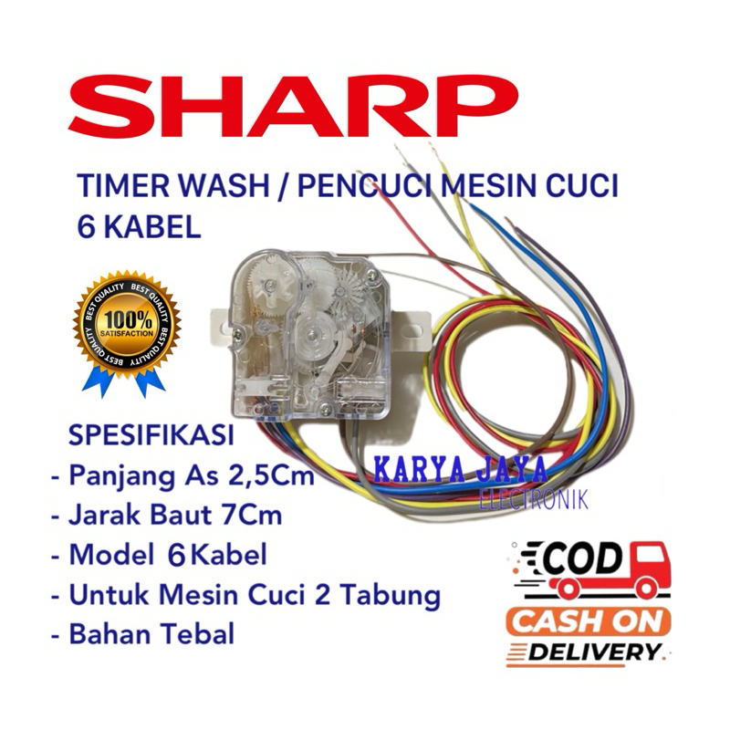Timer Wash 6 Kabel Mesin Cuci Sharp 2 Tabung - Timer Mesin Cuci Sharp 6 Kabel