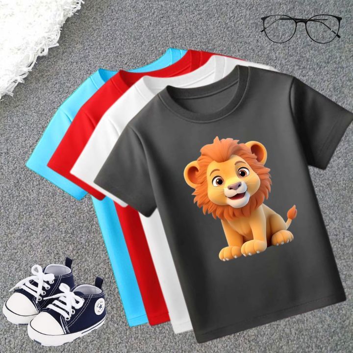 Kaos Anak Gambar Hewan Kartun Karakter Kartun Hewan Usia 1-10 Tahun Unisex